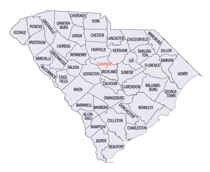 South Carolina County map