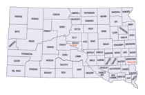 South Dakota County map