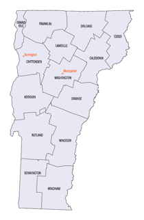 Vermont Coiunty map