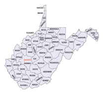 West Virginia County map