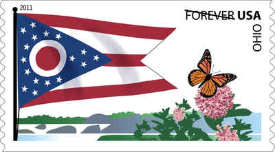 ohio flag counties state flags nation history usps stamps stamp shape stars county summit issues butterfly