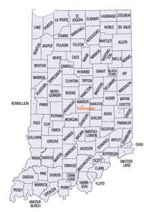 Indiana County map