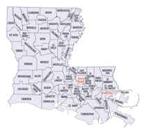 Louisiana County map