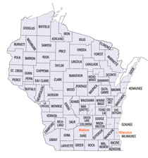 Wisconsin County map