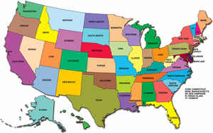US Map State Gemstone or Gems, Minerals, & Rocks