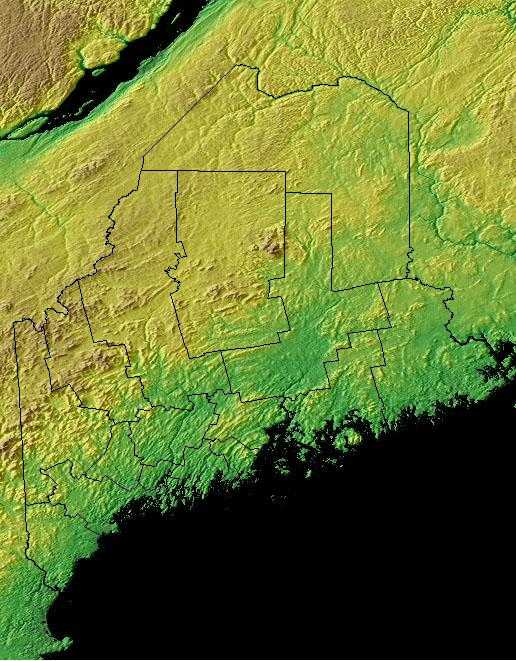 geographical map of maine